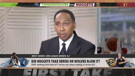 Stephen A. Smith reacts to the Minnesota Timberwolves losing to the Denver Nuggets
